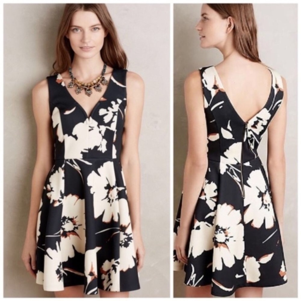 Anthropologie Maeve Amory fit and flare floral motif dress